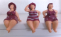 Preview: 3er Set Kantenhocker Kantensitzer Badenixe Badedame mollige Frau ca. 7cm