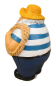 Preview: Maritime Deko Figur Fischer mit Südwester und Pfeife, aus Polyresin hersgestellt. Gesamtmaße: ca. 12 x 7 x 5 cm.