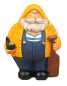 Preview: Maritime Deko Figur bäritger Seemann mit Friesennerz und Paddel ( Modell C), aus Polyresin hersgestellt. Maße ca.: Höhe 12cm, Breite 8,5cm, Tiefe 7cm