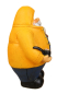 Preview: Maritime Deko Figur bäritger Seemann mit Friesennerz und Paddel ( Modell C), aus Polyresin hersgestellt. Maße ca.: Höhe 12cm, Breite 8,5cm, Tiefe 7cm