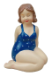 Preview: Badenixe Mollige Deko Figur Frau im Badeanzug sitzend dicke Dame (SLC)