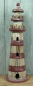 Preview: Dieser antik aussehende Leuchtturm aus Holz in den Farben Rot und Braun ist ein echter Hingucker für jeden Raum. Mit einer Höhe von 33cm eignet er sich perfekt als maritime Dekoration.  Der Treibholz-Look verleiht dem Holz-Deko-Produkt das gewisse Etwas. 