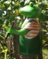 Preview: Zaunhocker Frosch Gärtner mit Schaufel Metall Pfahlhocker Zauntiere Gartendeko