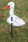 Preview: Die Gans ist Wetterfest. Der Kopf ist abnehmbar und kann in 3 verschiedenen Postitionen auf den Stab gesteckt werden. Gesamthöhe 68cm. Maße Kopf: Höhe ca. 19cm, Länge 13cm. Der Windsack ist ca. 26cm breit und ca. 40cm lang, die Öffnung hat einen Durchmess