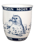 Preview: Maritimer Becher Seehund Moin Moin Ebbe Flut 400ml Porzellan Kaffeebecher (1276)