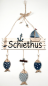 Preview: Holz Türschild Schiethus Anker Boot 3 Fische maritime Bad Deko WC Schild 50x24cm