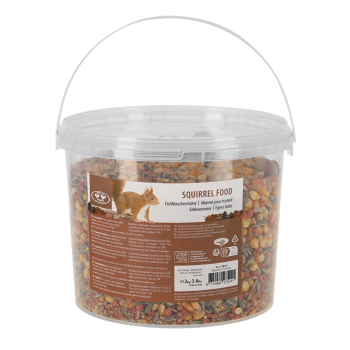 2 Kg Eichhörnchenfutter im Kunstoffeimer  Das Eichhörnchenfutter ist eine ausgewogene Futtermischung für wilde Eichhörnchen, die ihr eigenes Futter ergänzt. Verwenden Sie diese Mischung und keine Essensreste, gesalzenen Nüsse, Brot, Kekse oder Milch. Es i