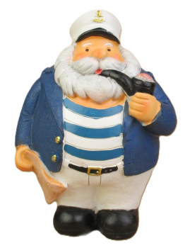 Maritime Deko Figur bäritger Kapitän mit Pfeife und Karte ( Modell D), aus Polyresin hersgestellt. Maße ca.: Höhe 12cm, Breite 8,3cm, Tiefe 6,3cm