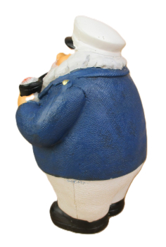 Preview: Maritime Deko Figur bäritger Kapitän mit Pfeife und Karte ( Modell D), aus Polyresin hersgestellt. Maße ca.: Höhe 12cm, Breite 8,3cm, Tiefe 6,3cm