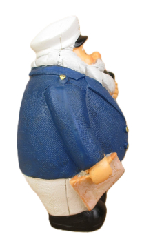 Preview: Maritime Deko Figur bäritger Kapitän mit Pfeife und Karte ( Modell D), aus Polyresin hersgestellt. Maße ca.: Höhe 12cm, Breite 8,3cm, Tiefe 6,3cm