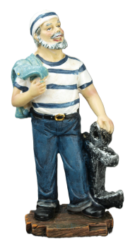 Maritime Deko Figur Matrose mit Anker Gesamthöhe ca. 14,7cm, Breite ca. 7,5cm, Tiefe ca. 4cm Material Polyresin