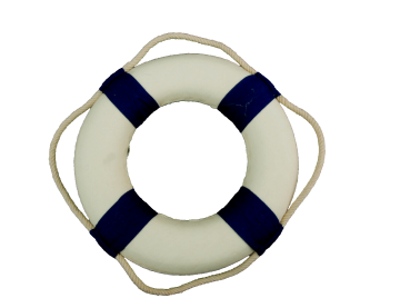 Willkommen an Bord! Dieser maritime Rettungsring in Blau und Weiß mit einem Durchmesser von 15cm ist die perfekte Dekoration für alle, die das Meer und den Strand lieben.  Das Produkt besteht aus Styropor und ist mit Stoff umnäht. Ob als Geschenk für Freu