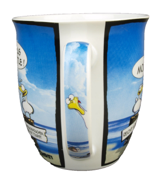 Preview: Kaffeebecher Moinsen Moin Hösti Becher Maritim Tasse Porzellan Inhalt 400ml Möwe