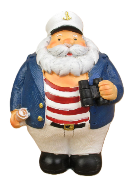 Maritime Deko Figur bäritger Kapitän mit Fernglas und Karte ( Modell A), aus Polyresin hersgestellt. Maße ca.: Höhe 12cm, Breite 8,5cm, Tiefe 7cm