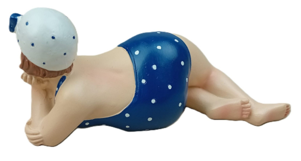 Badenixe Mollige Deko Figur Frau im Badeanzug liegend dicke Dame (SLB)