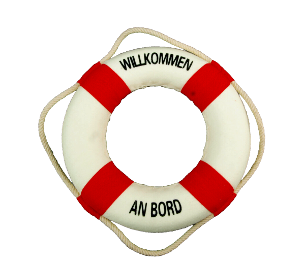 Willkommen an Bord! Dieser maritime Rettungsring in Rot und Weiß mit einem Durchmesser von 15cm ist die perfekte Dekoration für alle, die das Meer und den Strand lieben.  Das Produkt besteht aus Styropor und ist mit Stoff umnäht. Ob als Geschenk für Freun