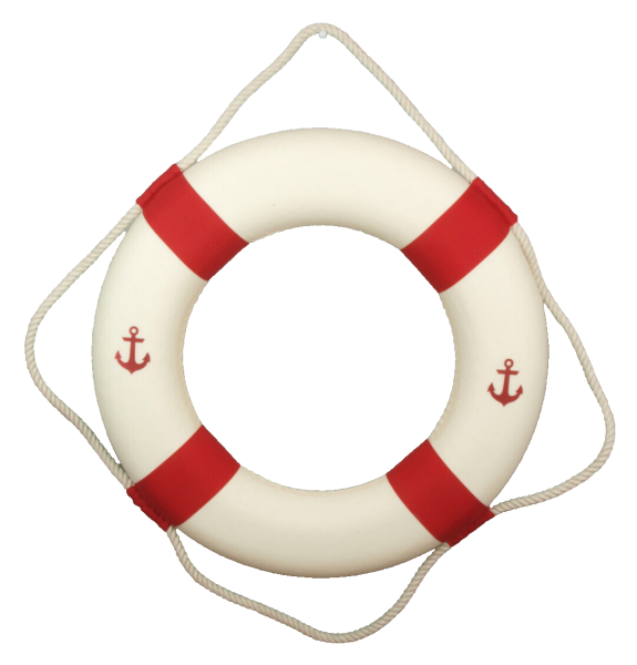 Dieser maritime Deko-Rettungsring in Cremeweiß und Rot mit Anker-Motiv, ist ein echter Hingucker.  Mit einer Größe von 50 cm eignet er sich perfekt für die maritime Dekoration. Das Material besteht aus Styropor und ist mit Leinenstoff umnäht und ist somit
