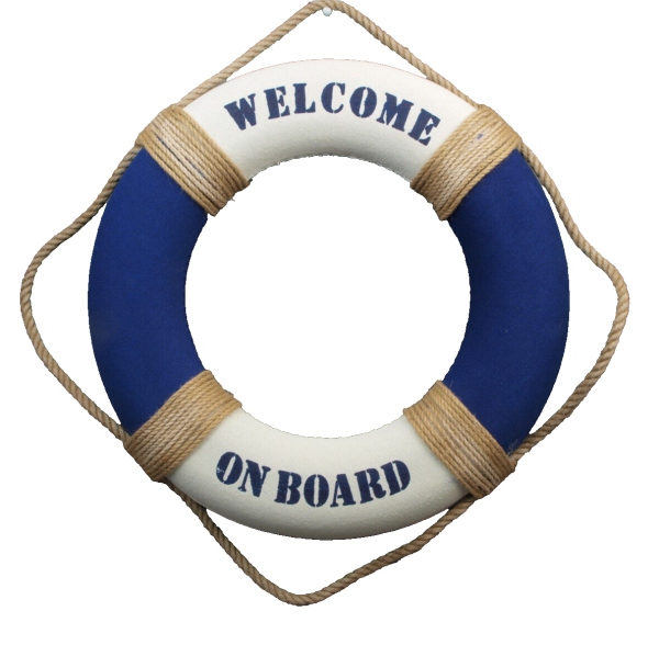 Welcome on Board! Dieser maritime Deko-Rettungsring in Blau und Cremeweiß ist ein echter Hingucker.  Mit einer Größe von 50 cm eignet er sich perfekt für die maritime Dekoration. Das Material besteht aus Styropor und ist mit Leinenstoff umnäht und ist som