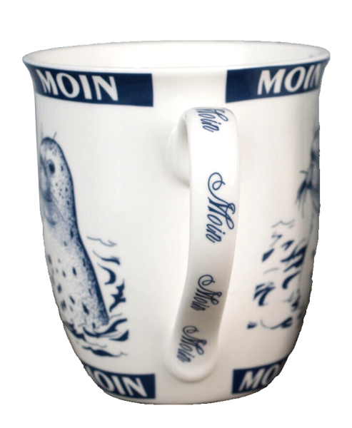 Maritimer Becher Seehund Moin Moin Ebbe Flut 400ml Porzellan Kaffeebecher (1276)