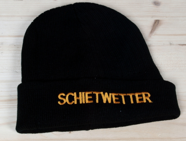 Schwarze Strickmütze